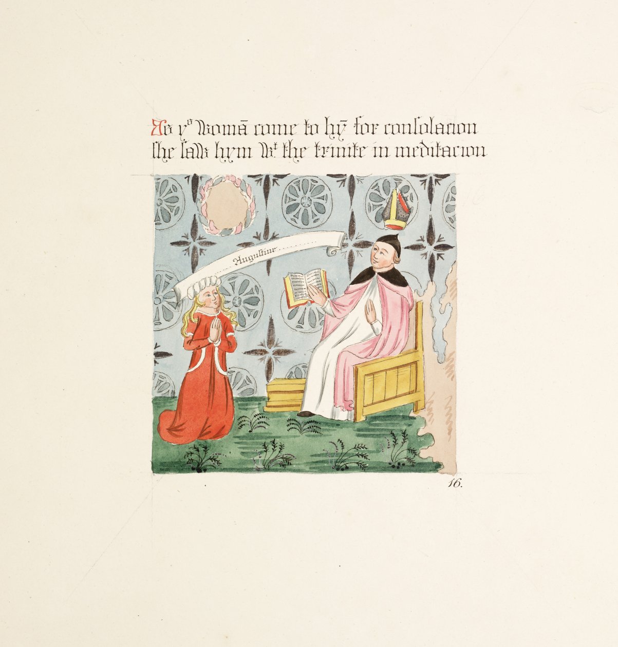 Ms. New Coll 380, f25r. Antikvitetene til Cathedral Church of Saint Mary, Carlisle, tegnet av Robert Carlile, 1795 (penn og blekk og wc på papir) av Robert Carlile