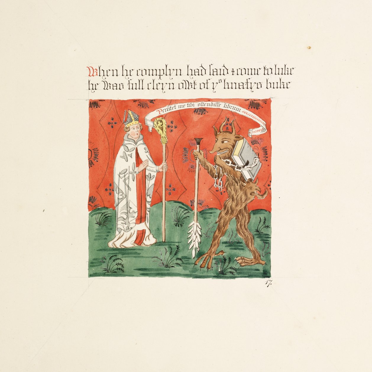 Ms. New Coll 380, f26r. Antikvitetene til Cathedral Church of Saint Mary, Carlisle, tegnet av Robert Carlile, 1795 (penn og blekk og wc på papir) av Robert Carlile