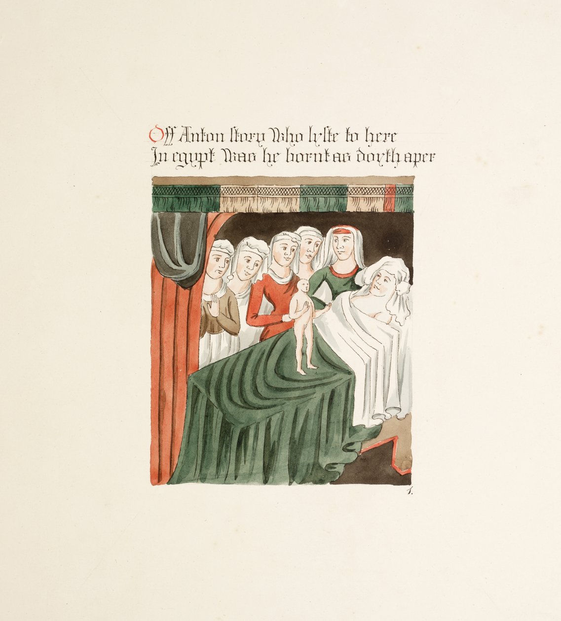 Ms. New Coll 380, f33r. Antikvitetene til Cathedral Church of Saint Mary, Carlisle, tegnet av Robert Carlile, 1795 (penn og blekk og wc på papir) av Robert Carlile