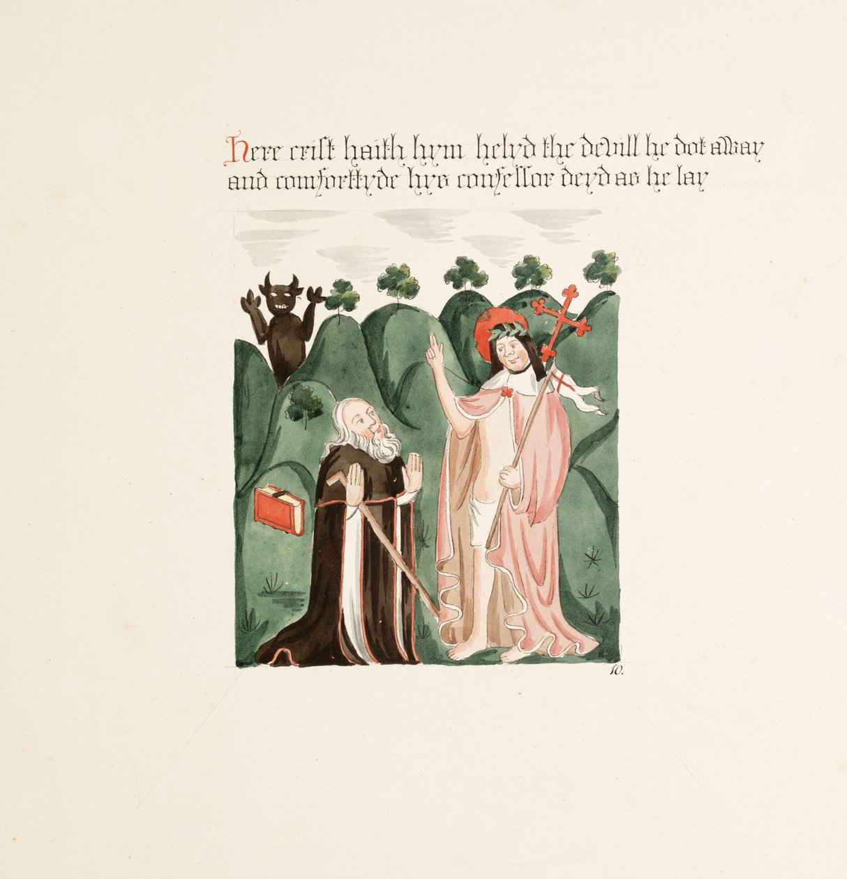 Ms. New Coll 380, f42r. Antikvitetene til Cathedral Church of Saint Mary, Carlisle, tegnet av Robert Carlile, 1795 (penn og blekk og wc på papir) av Robert Carlile