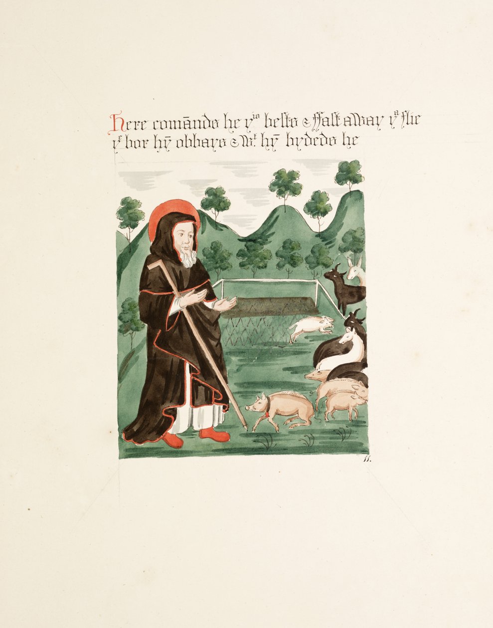 Ms. New Coll 380, f43r. Antikvitetene til Cathedral Church of Saint Mary, Carlisle, tegnet av Robert Carlile, 1795 (penn og blekk og wc på papir) av Robert Carlile