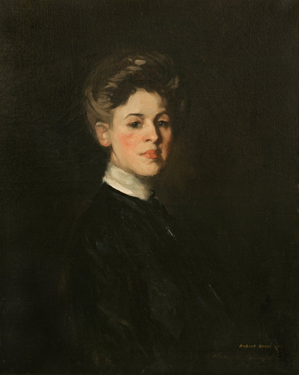Portrett av Maja i mørkeblått, 1903 av Robert Cozad Henri