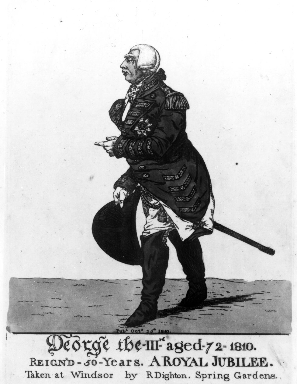 Kong George III, 72 år gammel, 1810 av Robert Dighton