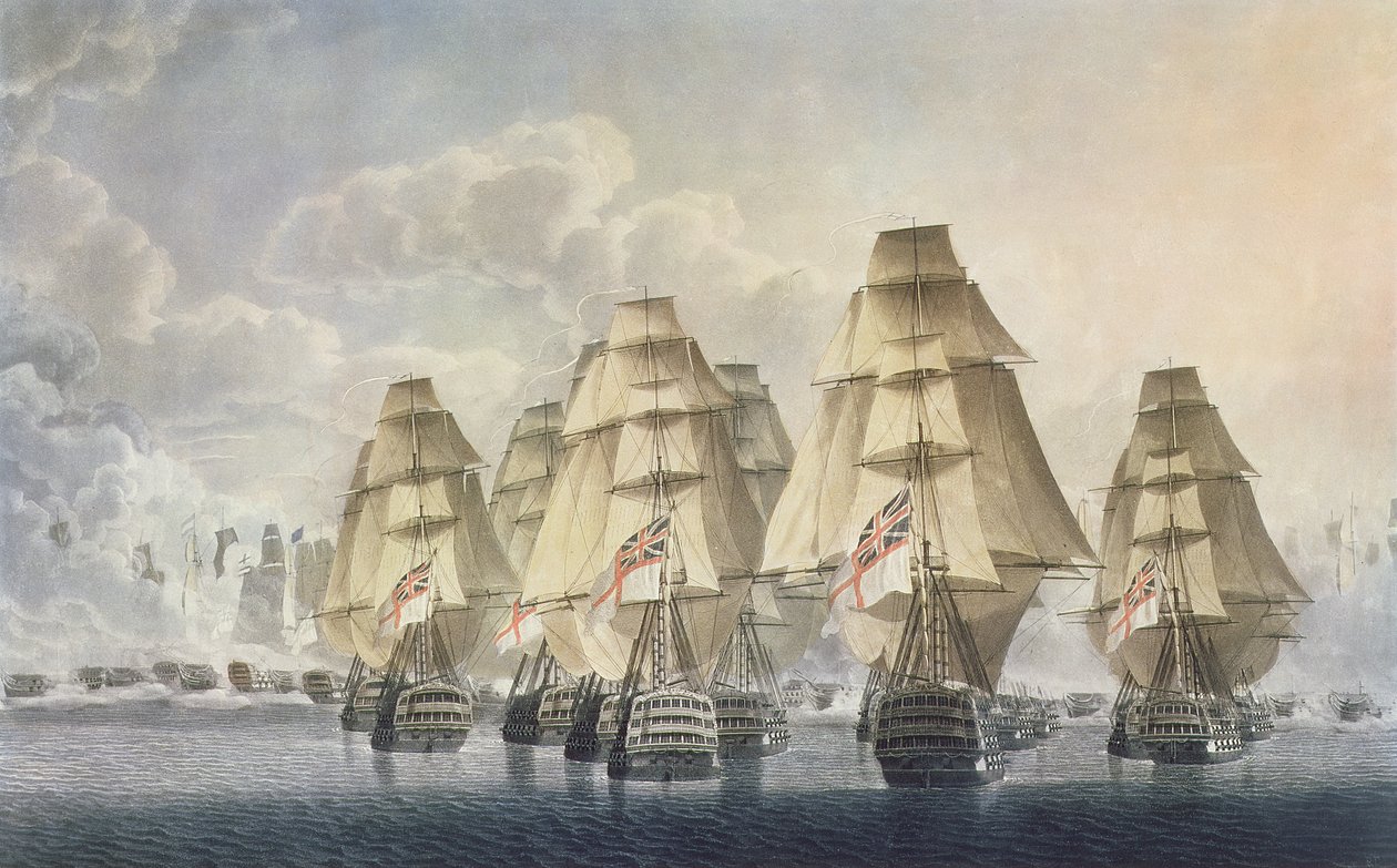 Slaget ved Trafalgar, bakre divisjon, gravert og utgitt av kunstneren, 1806 av Robert Dodd