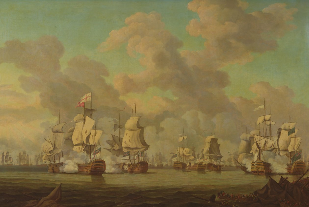 Lord Rodneys seier over den franske flåten utenfor Dominica, 1782 av Robert Dodd