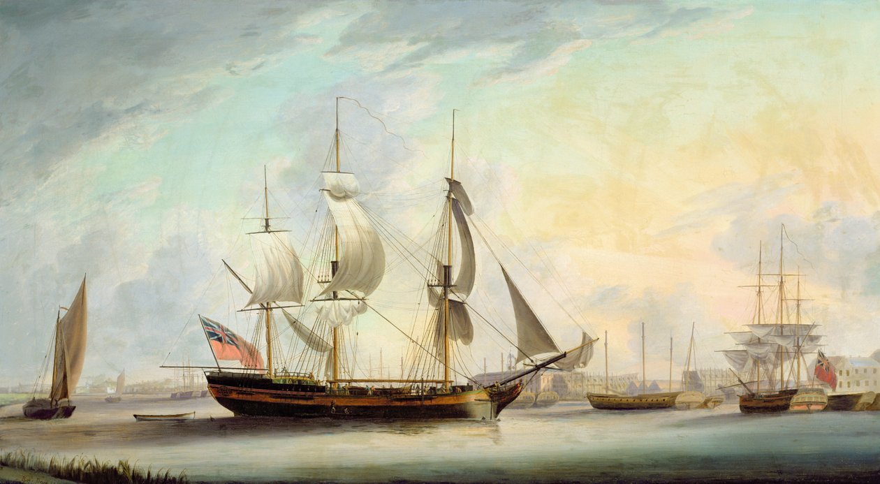 Frakt i Themsen ved Deptford, 1789 av Robert Dodd