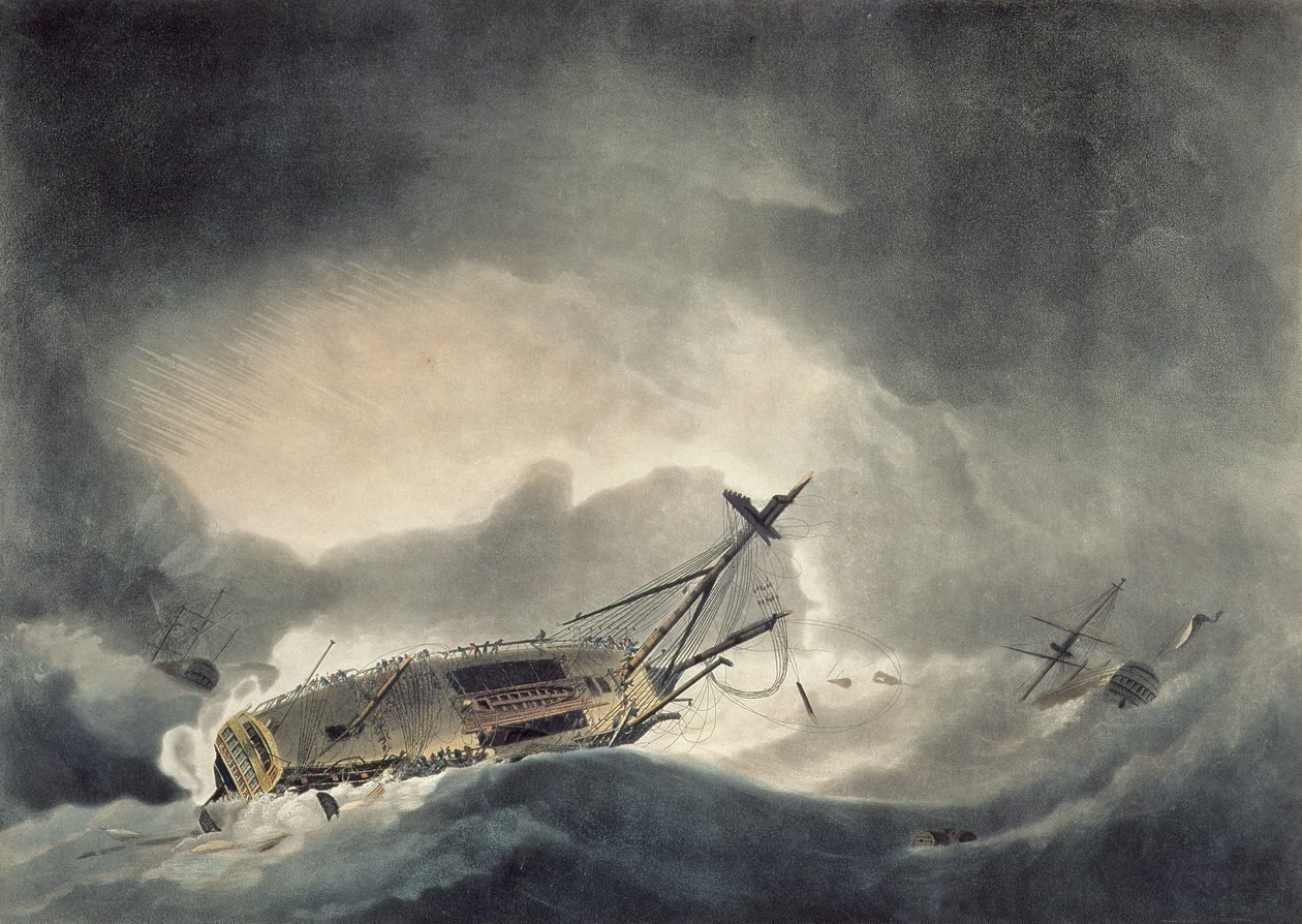 The Storm Increased, gravert av Francis Jukes (1745-1812) utgitt i 1795 (akvatint) av Robert Dodd