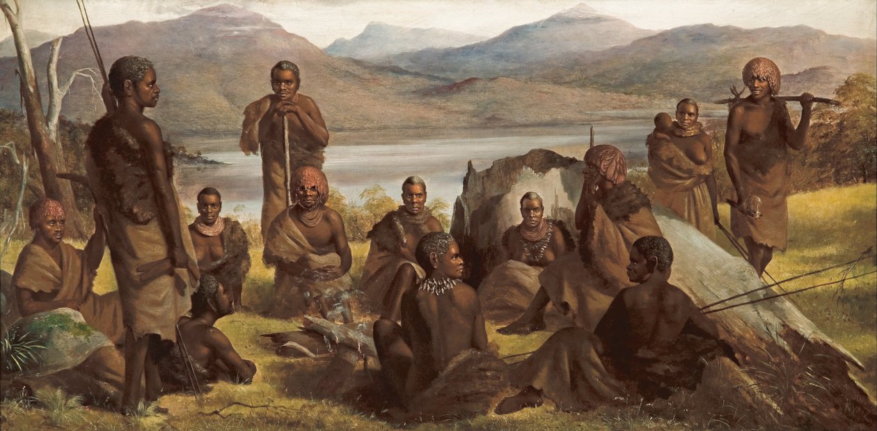 Gruppe innfødte i Tasmania av Robert Dowling
