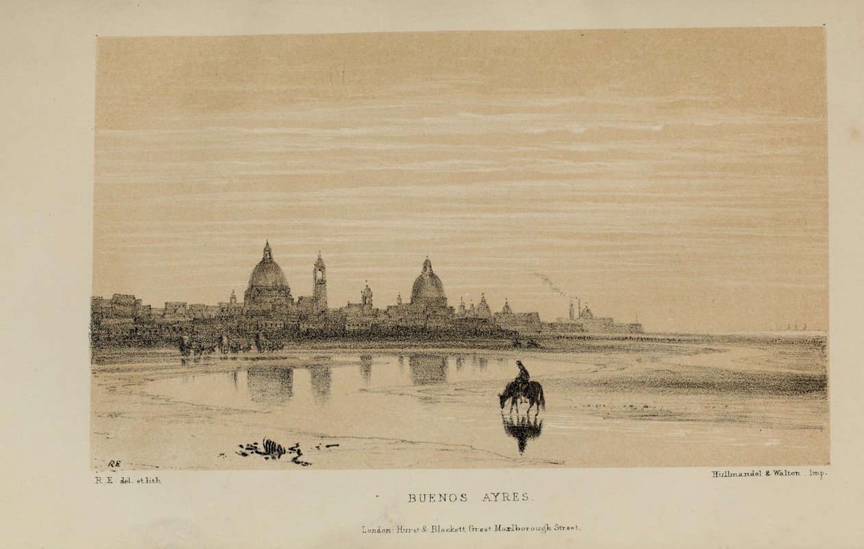 Buenos Ayres, akvarellmaleri av Robert Elwes (1819–1878), en velstående ung britisk herre fra Norfolk av Robert Elwes
