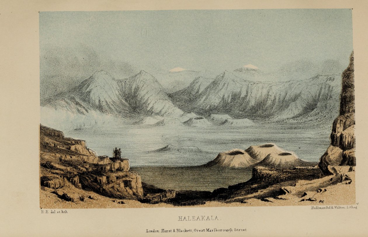 Haleakala, akvarellmaleri av Robert Elwes (1819–1878), en velstående ung britisk herre fra Norfolk av Robert Elwes