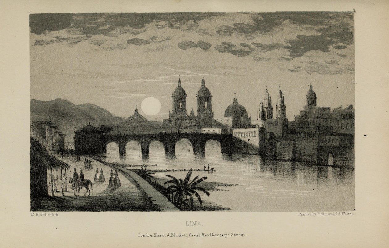 Lima, akvarellmaleri av Robert Elwes (1819–1878), en velstående ung britisk herre fra Norfolk av Robert Elwes