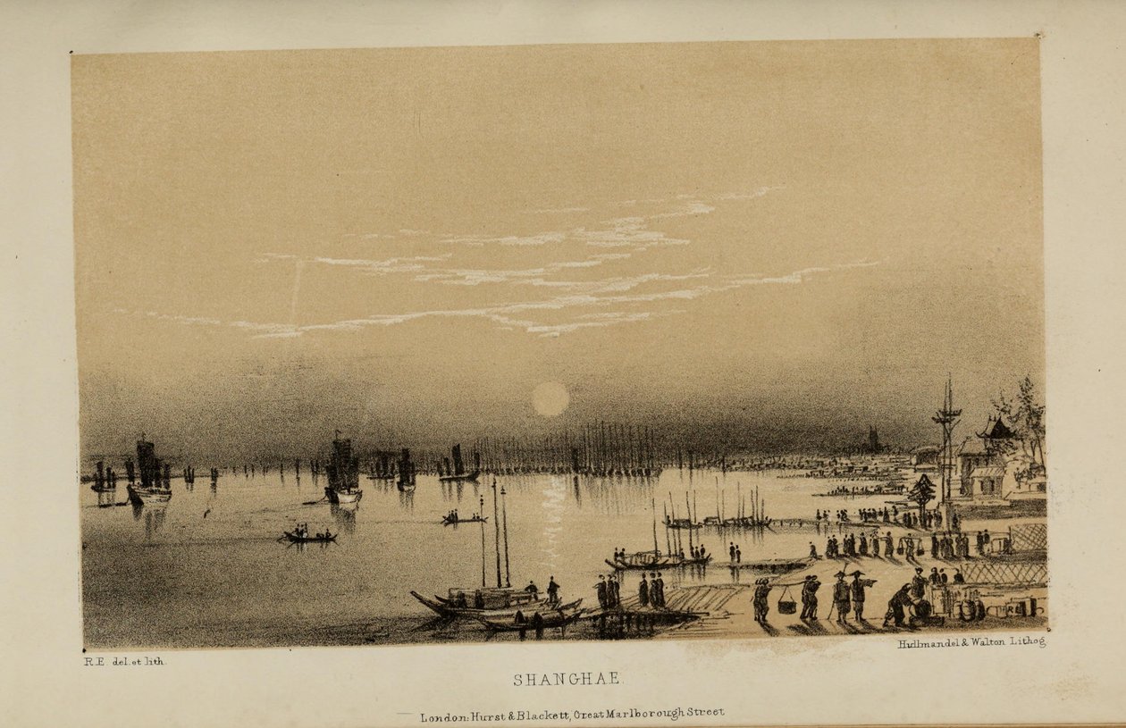 Shanghae, akvarellmaleri av Robert Elwes (1819–1878), en velstående ung britisk herre fra Norfolk av Robert Elwes