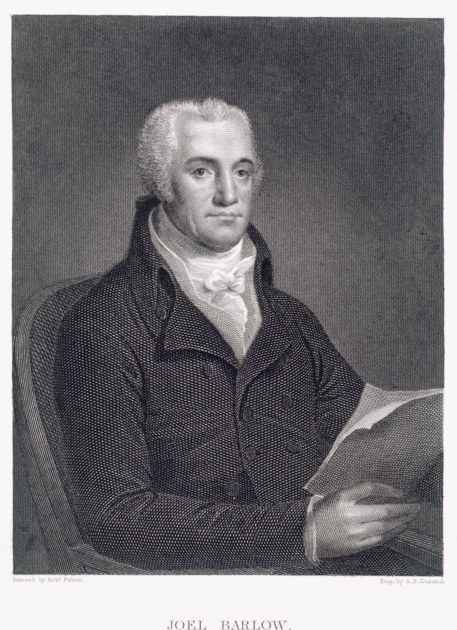 Joel Barlow (1754-1812), gravert av Asher Brown Durand (1796-1886) av Robert Fulton
