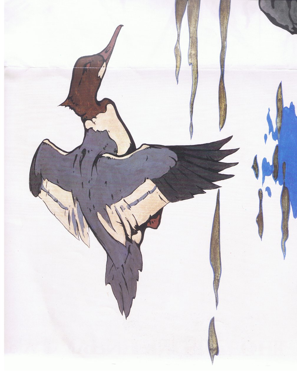 Merganser på flukt av Robert George Talbot Kelly