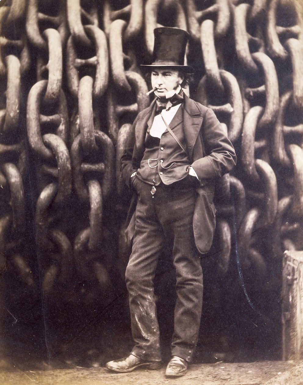 Isambard Kingdom Brunel og lanseringskjedene til Great Eastern av Robert Howlett