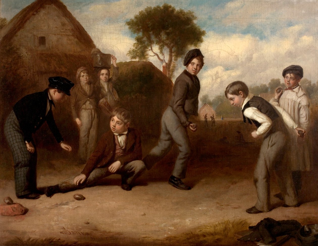 Gutter som spiller Duckstone, ca. 1845 av Robert James