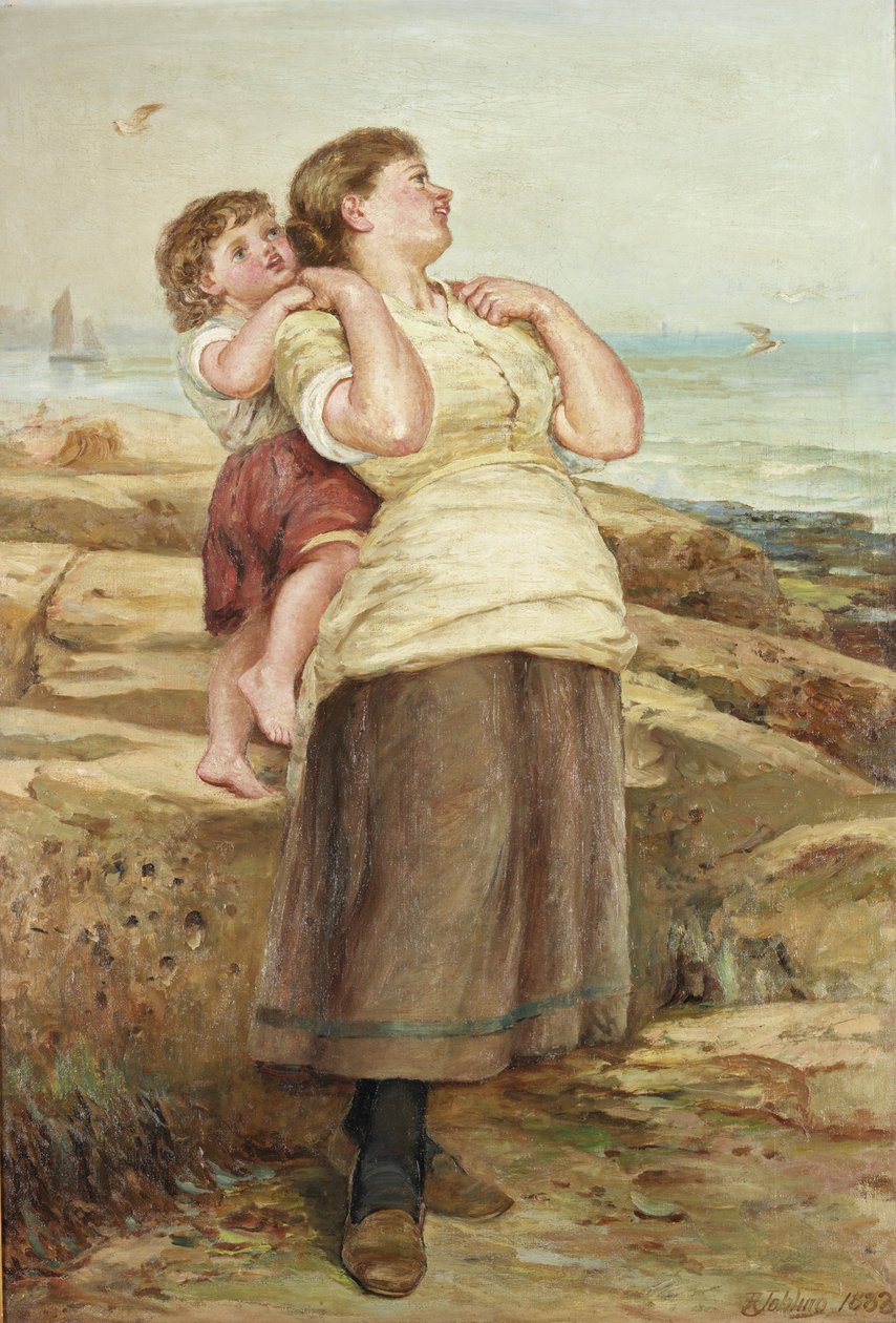 Fishergirl og barn av Robert Jobling