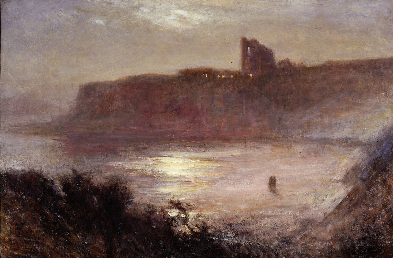 Moonlight - Tynemouth Priory, ca. 1922 av Robert Jobling