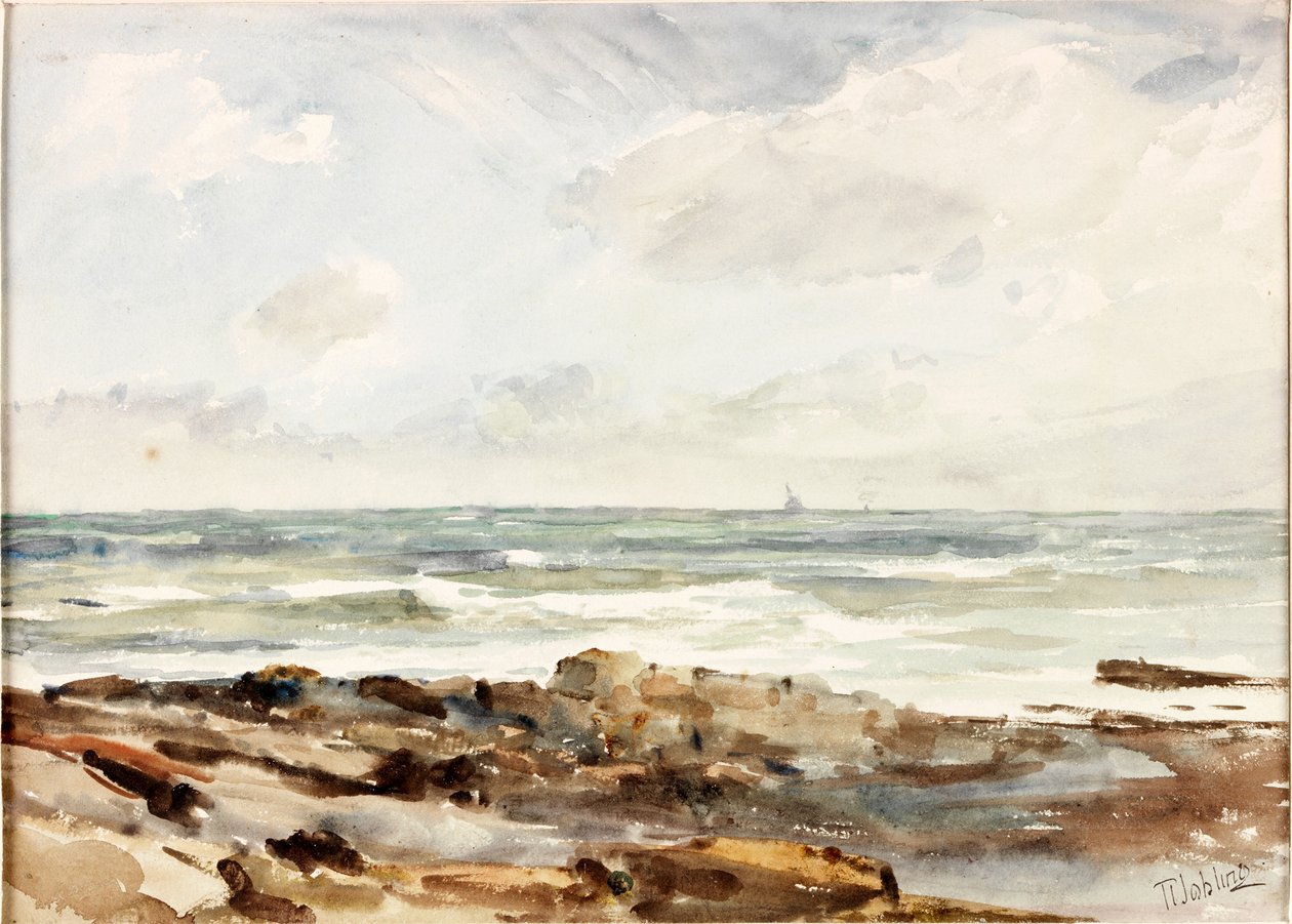 Seascape (akvarell (vask) på papir) av Robert Jobling