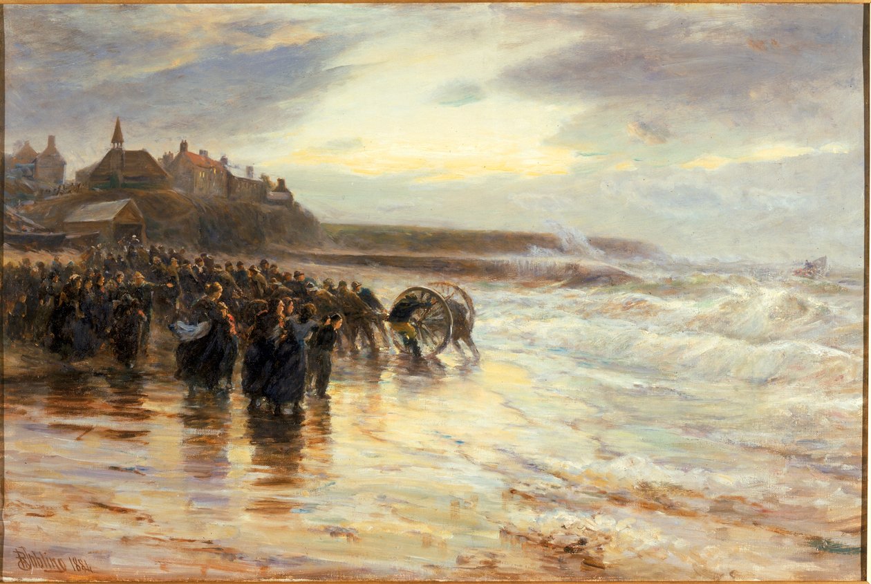 Redningsbåten off, 1884 av Robert Jobling