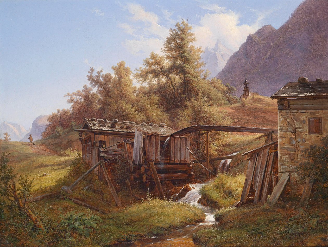Gammel mølle i dalen nær Berchtesgaden, Salzburg av Robert Kummer