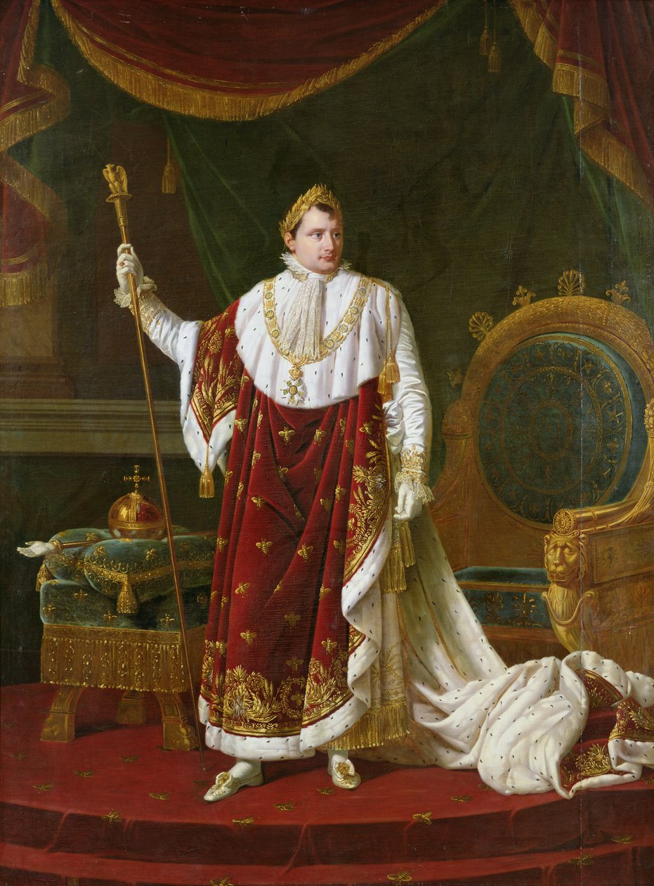 Portrett av Napoleon (1769-1821) i hans kroningsklær, 1811 av Robert Lefevre