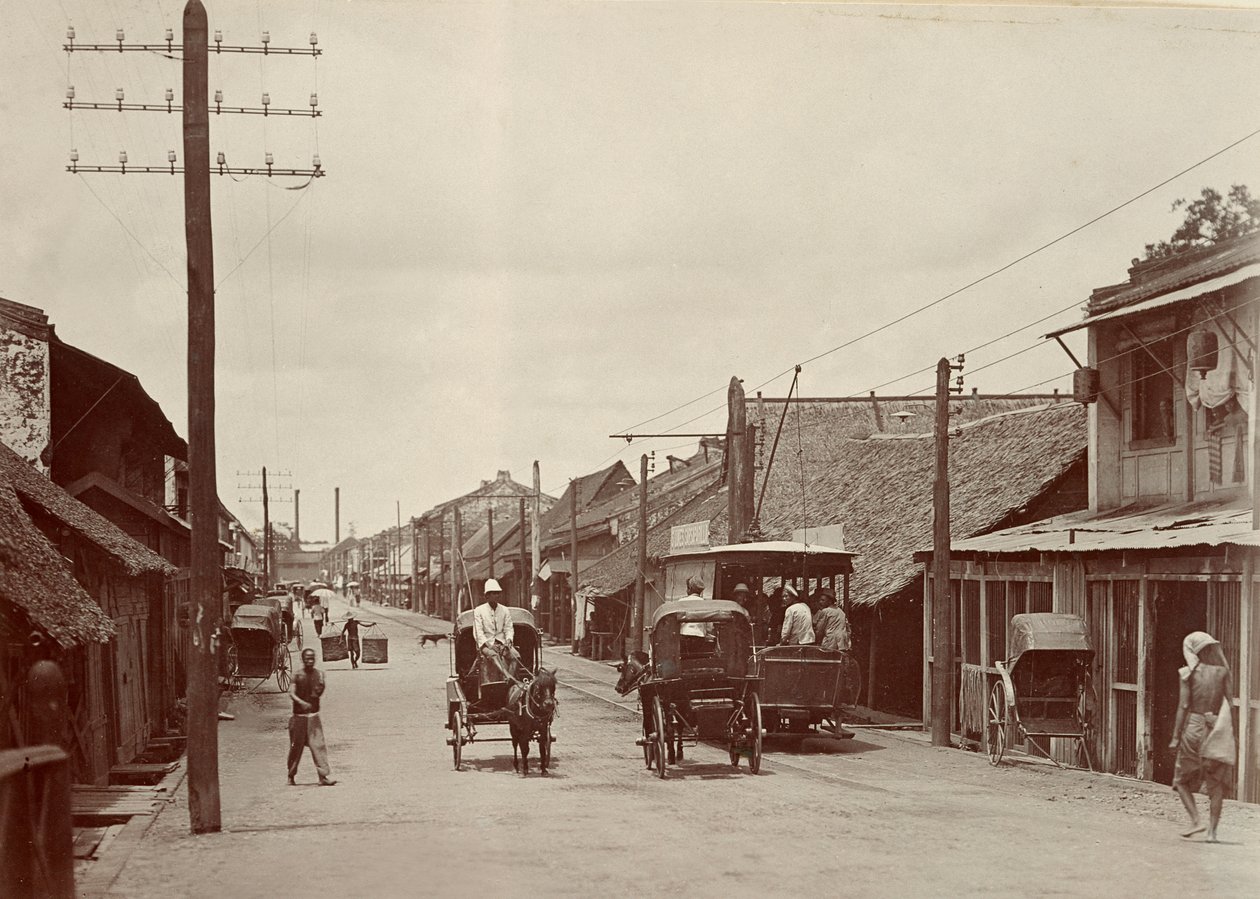Ny vei med den første elektriske trikken, 1890 av Robert Lenz