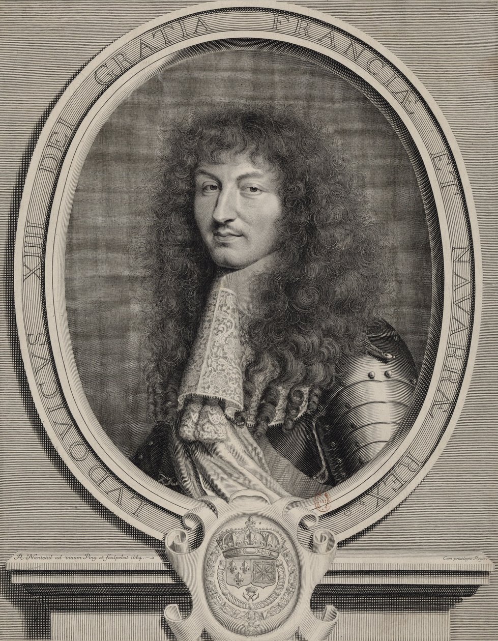 Gravert portrett av Louis XIV av Frankrike av Robert Nanteuil