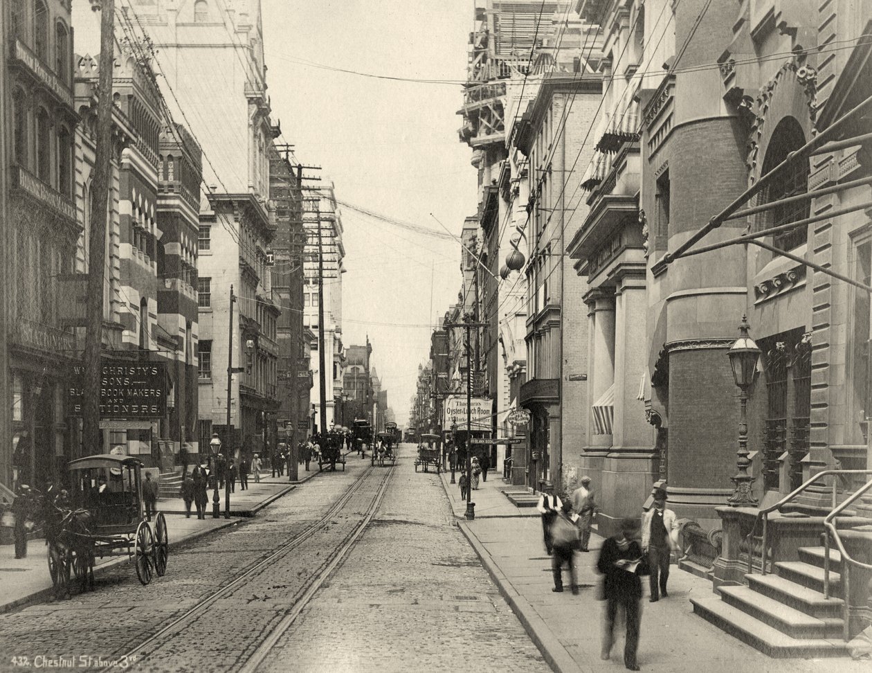 Chestnut Street, vest for 3rd Street, ca. 1885 (bw-bilde) av Robert Newell