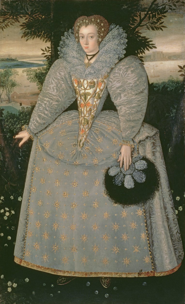 Portrett av Elizabeth Buxton (nee Kemp) ca. 1588-90 av Robert Peake