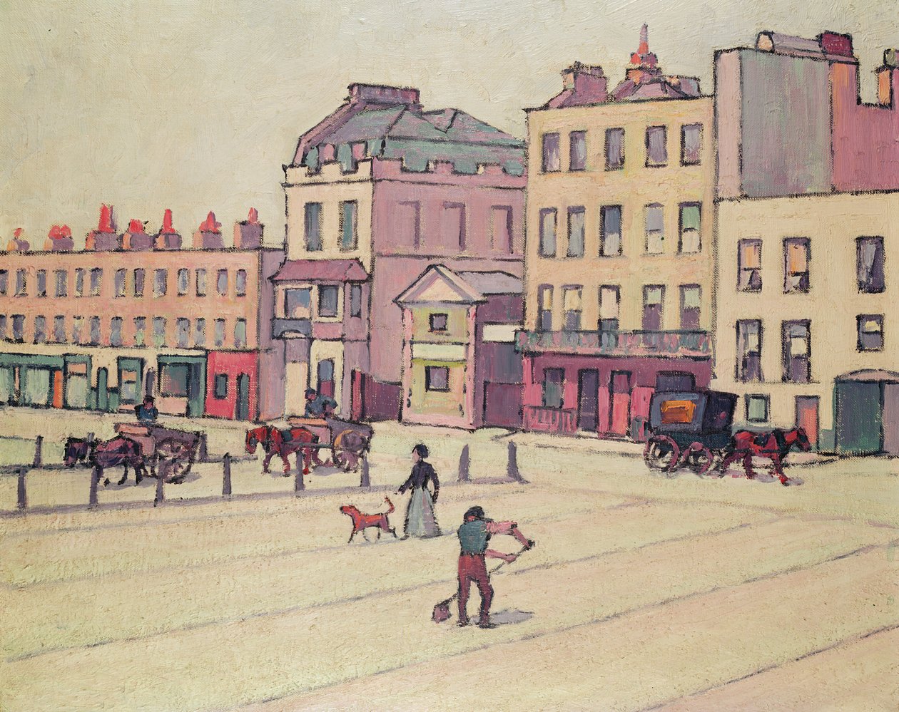 Cumberland Market (kritt og vask) av Robert Polhill Bevan