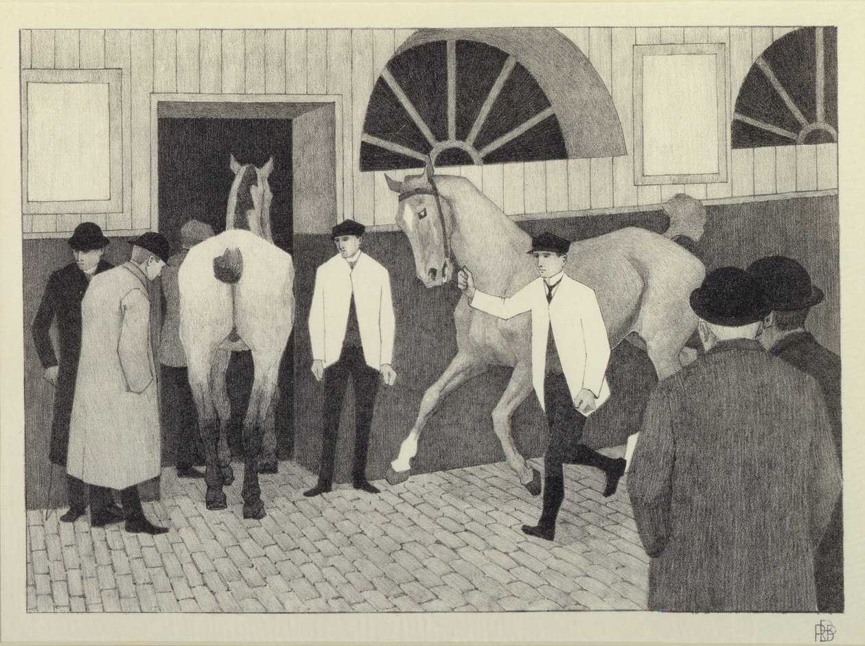 The Horse Mart (Barbican nr. 1) 1920 av Robert Polhill Bevan