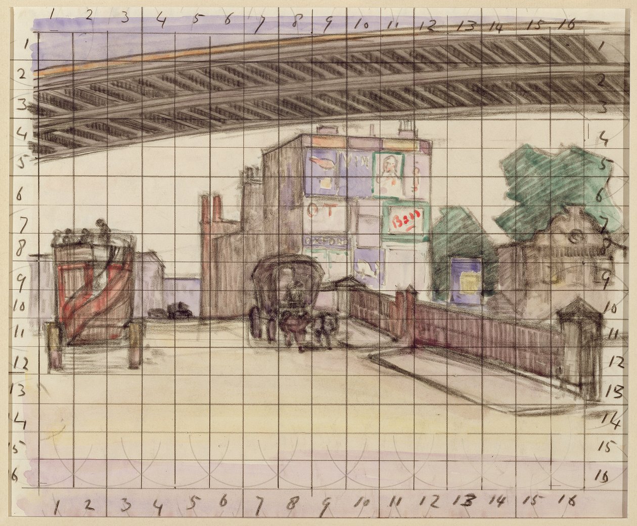 To broer, 1912-13 (fargestift og wc på papir) av Robert Polhill Bevan