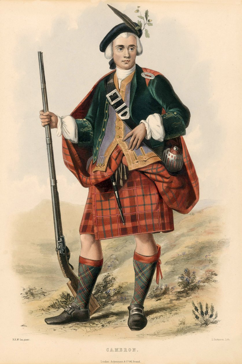 Cameron, fra The Clans of the Scottish Highlands, pub.1845 av Robert Ronald McIan