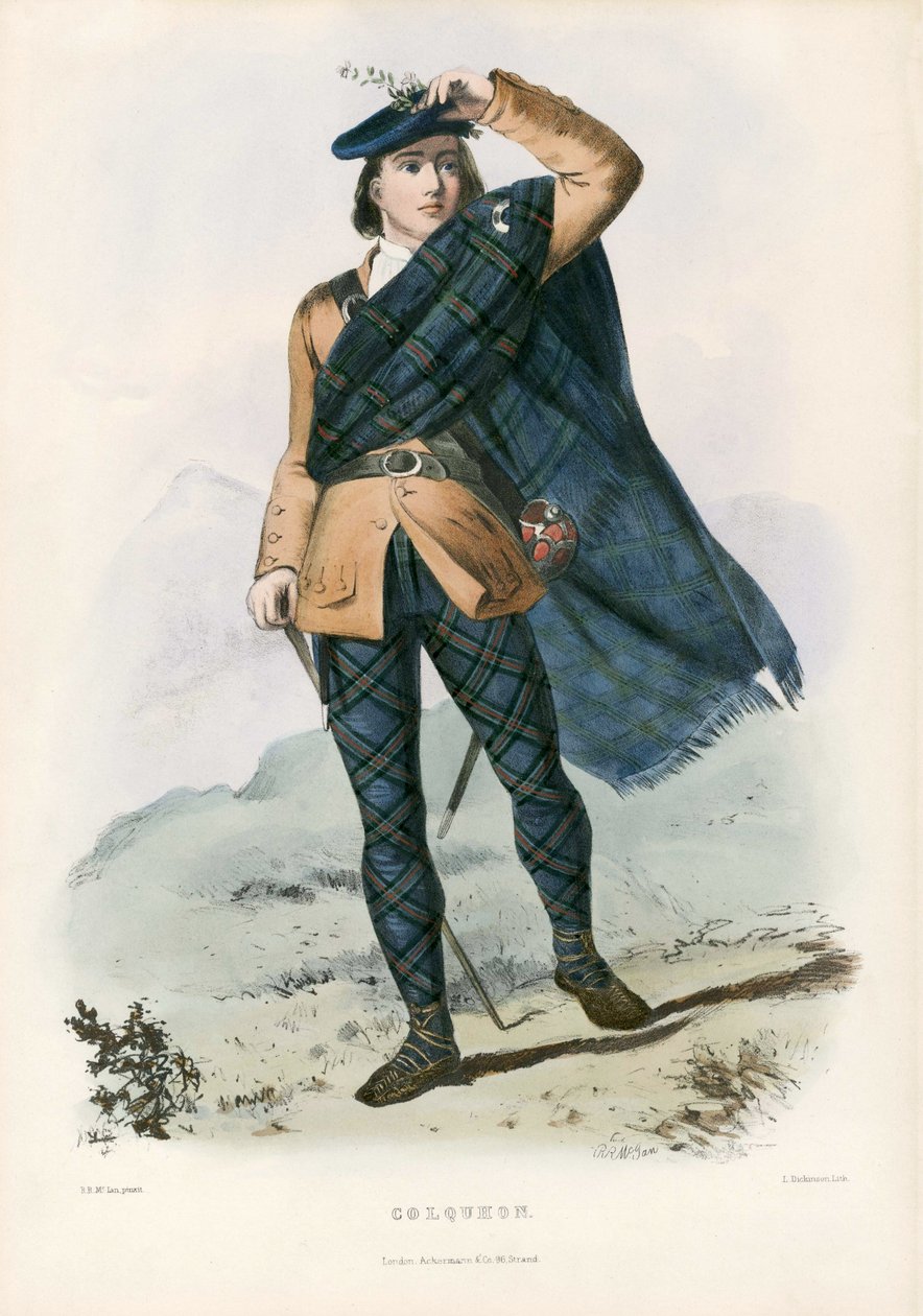 Colquhoun, fra The Clans of the Scottish Highlands, pub.1845 av Robert Ronald McIan