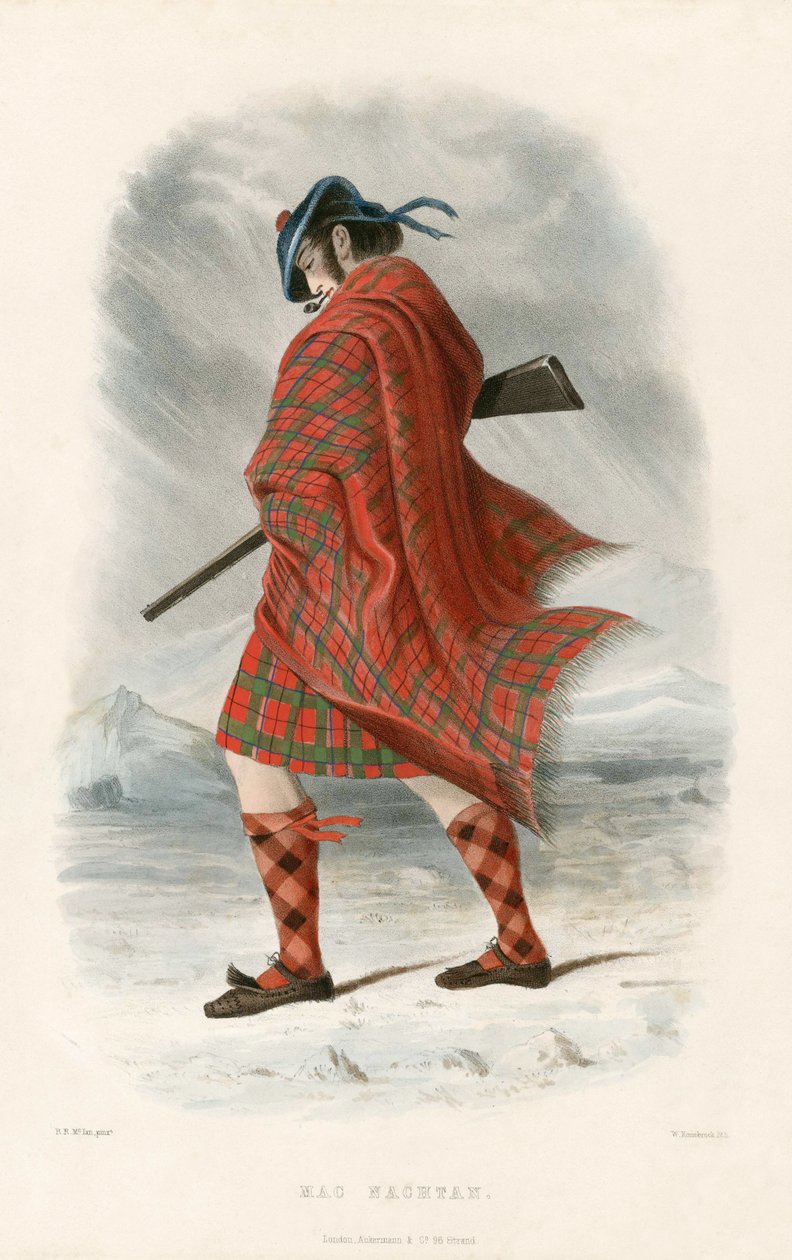 Mac Nachtan, fra The Clans of the Scottish Highlands, pub.1845 av Robert Ronald McIan