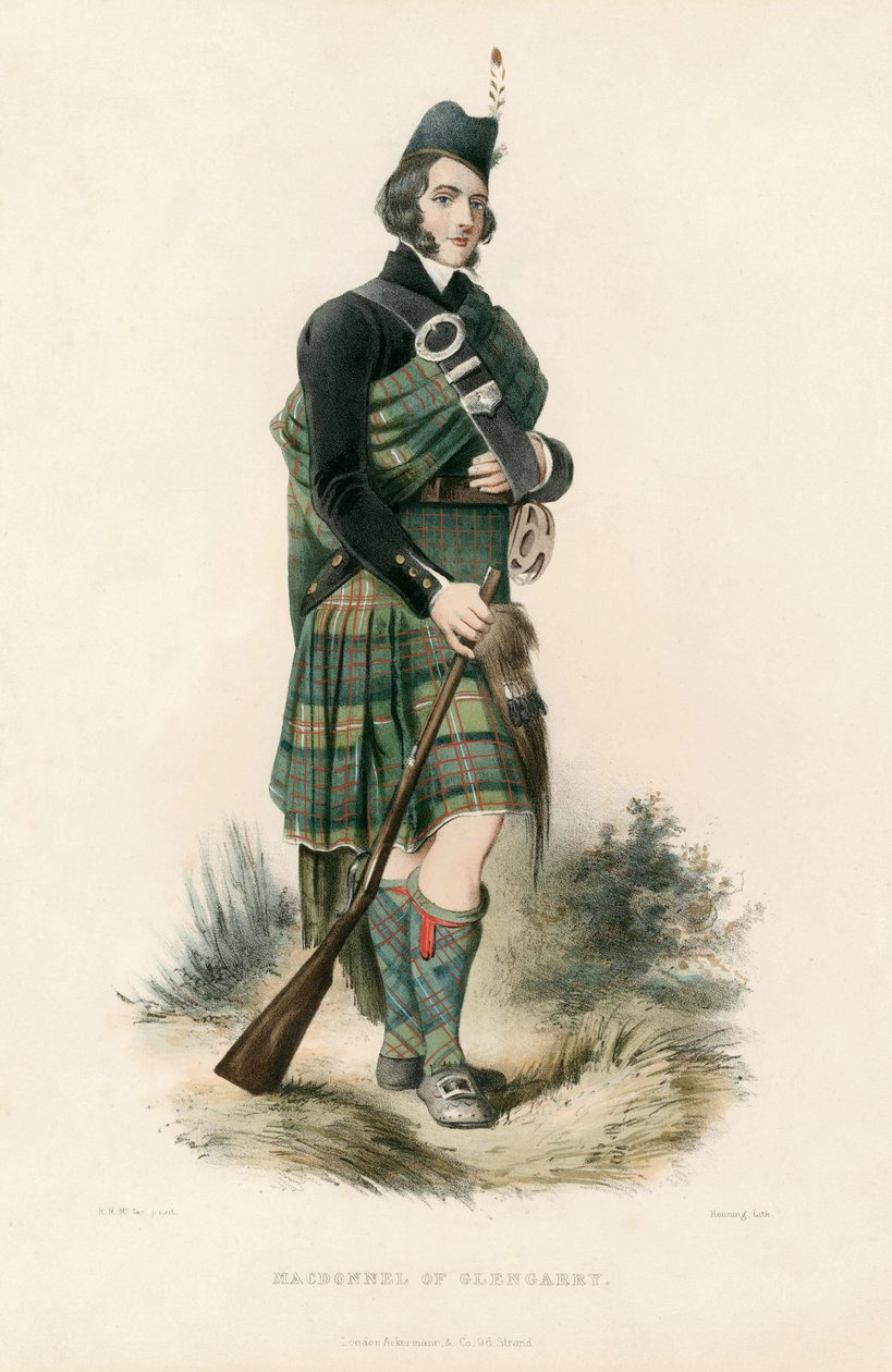 Macdonnell of Glengarry, fra The Clans of the Scottish Highlands, pub.1845 av Robert Ronald McIan