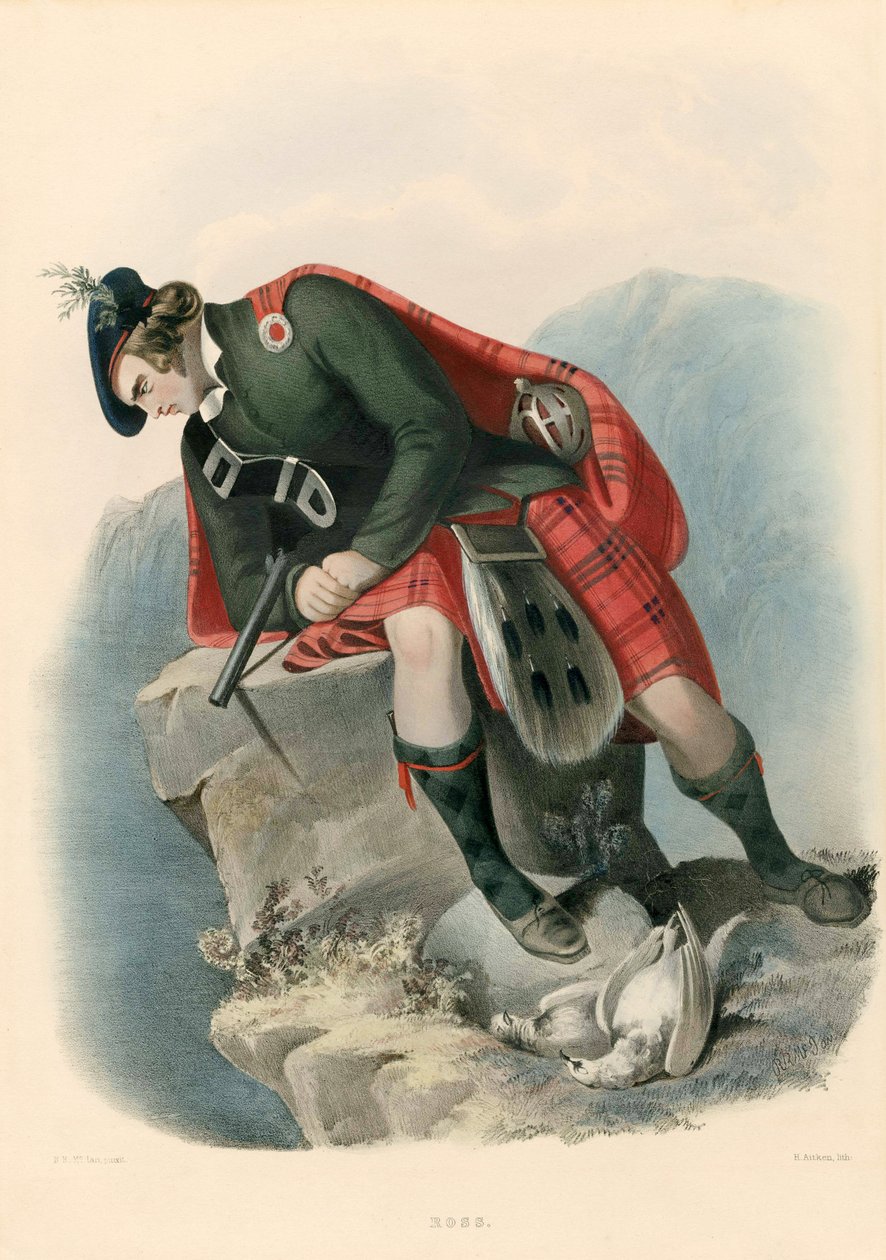 Ross, fra The Clans of the Scottish Highlands, pub.1845 av Robert Ronald McIan