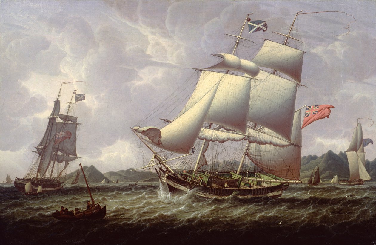 British Schooners, 1828 av Robert Salmon