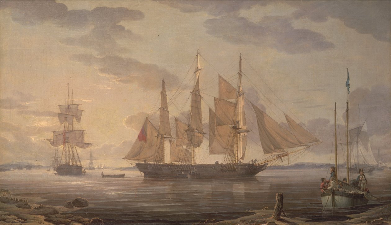 Skip i havnen av Robert Salmon