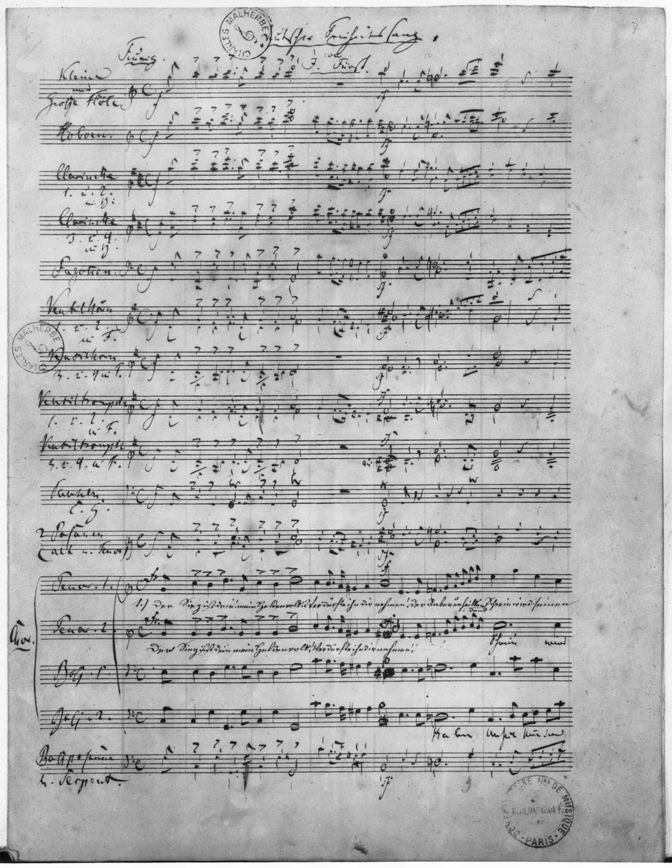 Ms.316, Three Lieder, Opus 65, nummer 3, for mannskor, 1847 av Robert Schumann