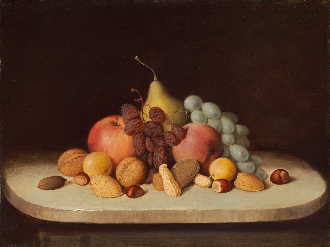 Stilleben med frukt og nøtter av Robert Scott Duncanson