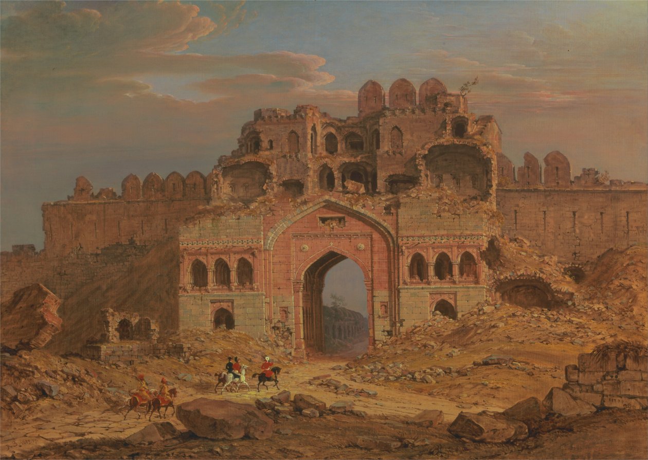 Inne i hovedinngangen til Purana Qila, Delhi av Robert Smith