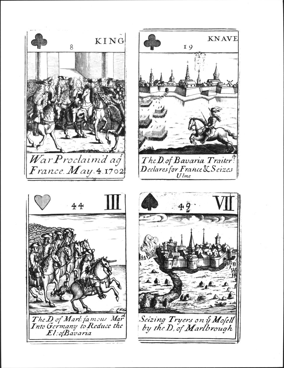 Spillekort til minne om den spanske arvefølgekrigen (1702-13) av Robert Spofforth