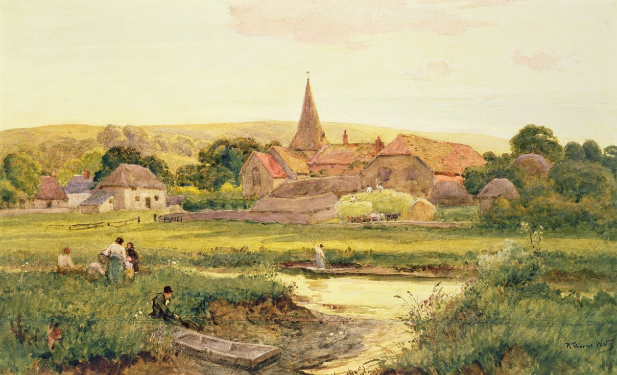 Haytime, Bury Village (wc) av Robert Thorne Waite
