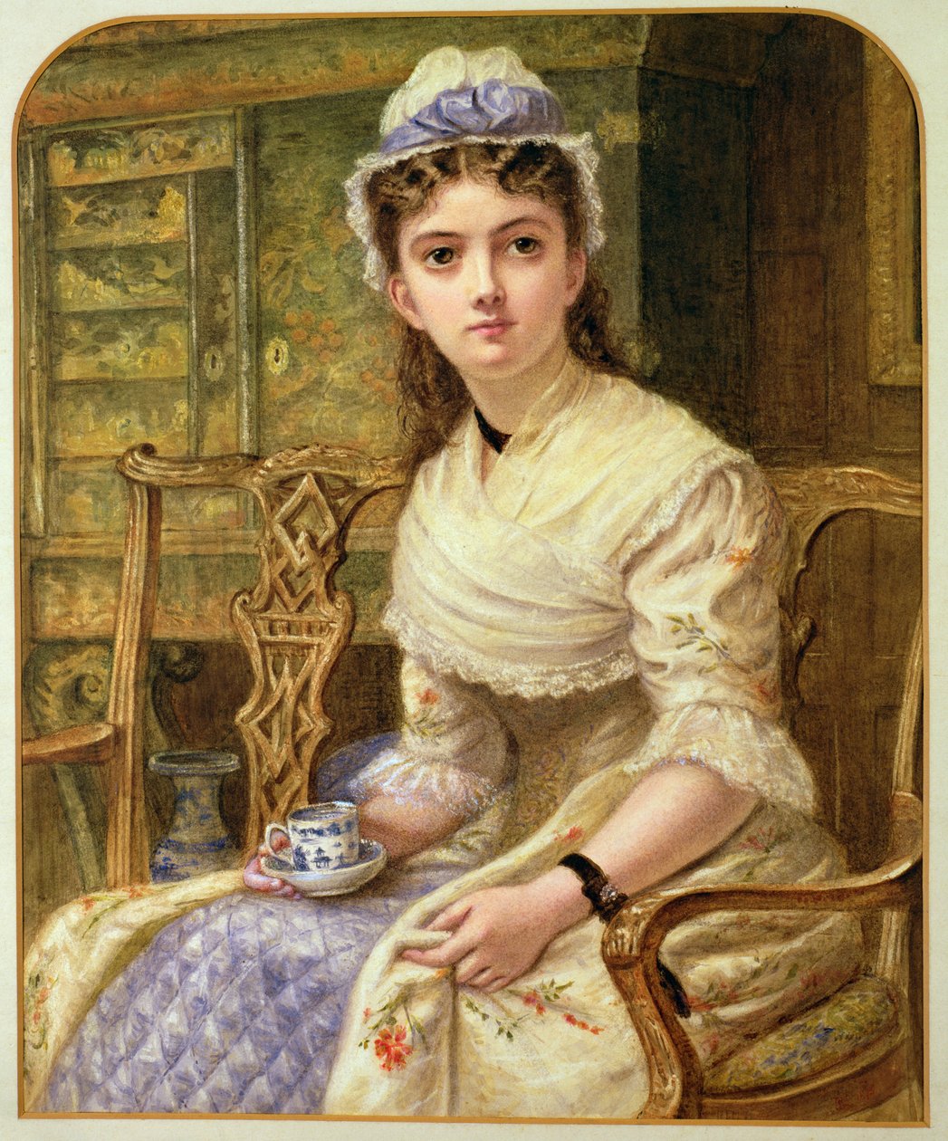 En kvinne som tar te, 1895 av Robert W. Little