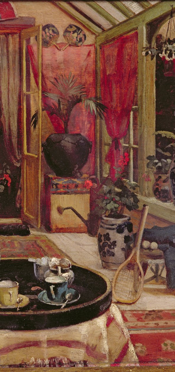 A Break for Tea olje på paneldetalj av 203085 av Robert Walker Macbeth