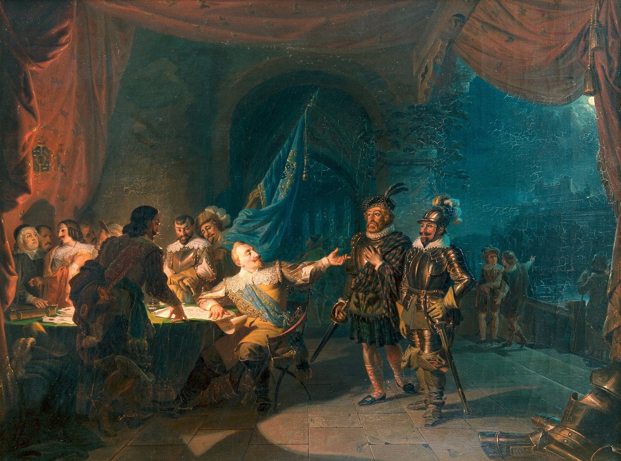 Gustav II Adolf hadde en krigsforhandling i Würtzburg av Robert Wilhelm Ekman