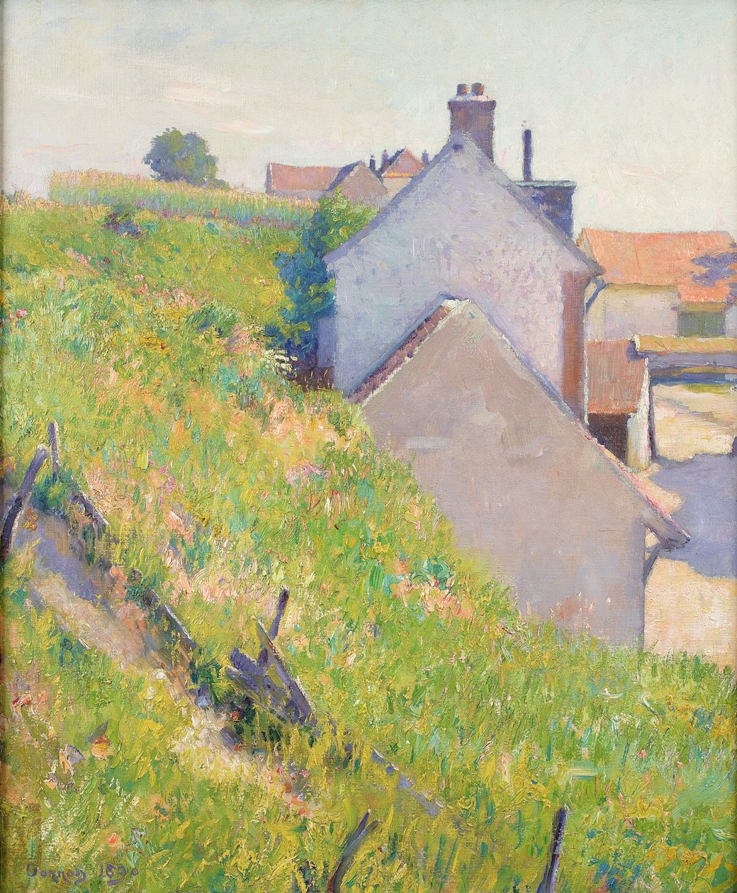 En solbelyst åsside, 1890 av Robert William Vonnoh