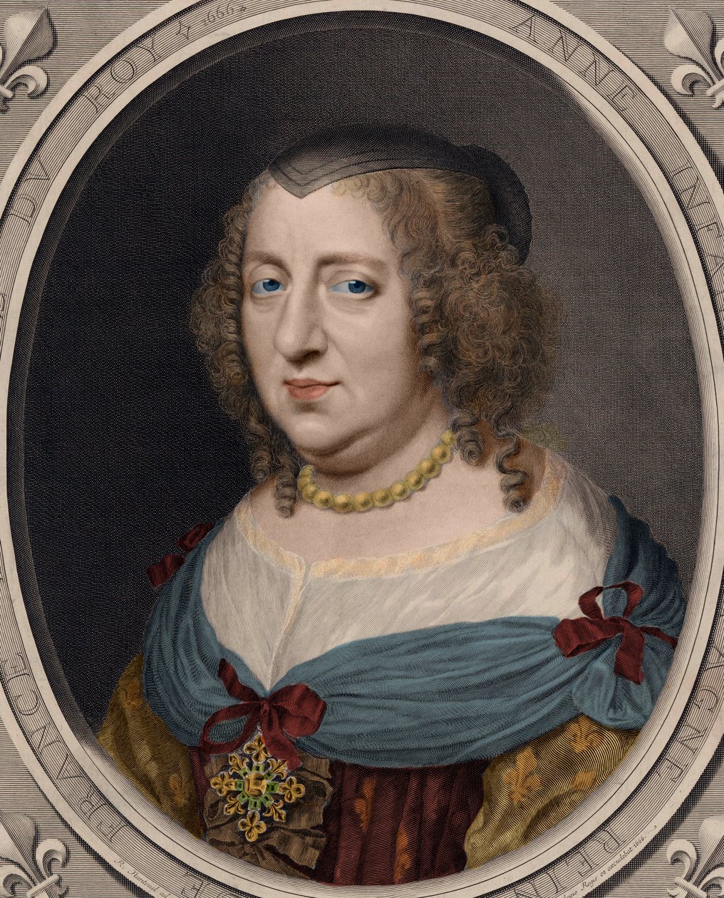Portrett av Anne av Østerrike (1601-1066). av Robert after Nanteuil